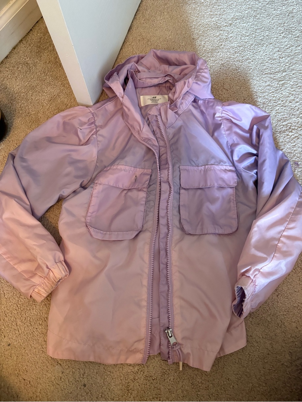 H&M Lavender Hooded Rain Jacket